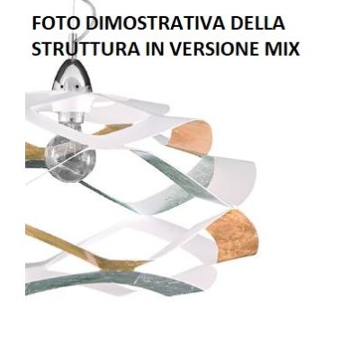 FLY SOSPENSIONE MODERNA IN 5 FINITURE COLORE CON LAMPADINA E27 A VISTA DIAMETRO CM 55 Padana Lampadari - Cristalensi Shop Online