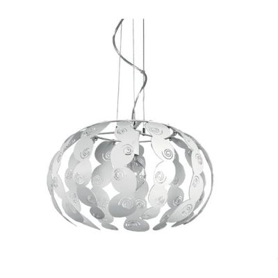 LONDON SOSPENSIONE D40 MODERNA IN METALLO BIANCO CON DECORI TRAFORATI LAMPADINA ATTACCO E27 Padana Lampadari - Cristalensi Shop 
