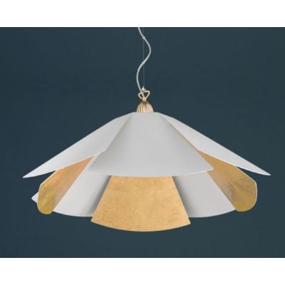 ORIGAMI SOSPENSIONE ORIGINALE E MODERNA D70 BIANCO,FOGLIA ORO O FOGLIA ARGENTO CON LAMPADINA ATTACCO E27 Padana Lampadari - Cris