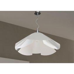 ORIGAMI SOSPENSIONE ORIGINALE E MODERNA D70 BIANCO,FOGLIA ORO O FOGLIA ARGENTO CON LAMPADINA ATTACCO E27 Padana Lampadari - Cris 2