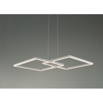 TALETE SOSPENSIONE CON 2 RIQUADRI IN METALLO BIANCO MODERNA LED 34W LUCE 3000K O 4000K Padana Lampadari - Cristalensi Shop Onlin