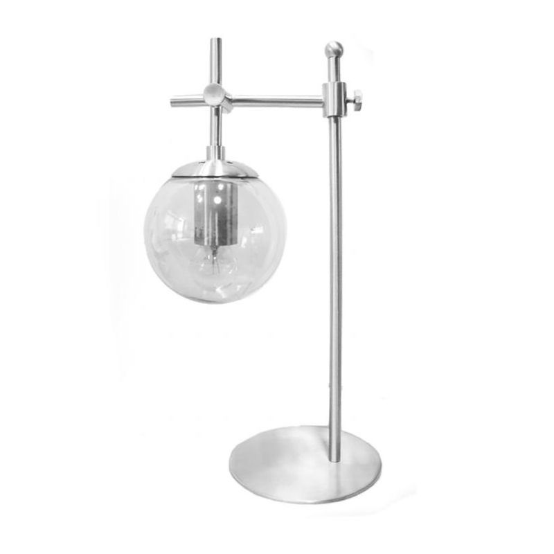 GIOKO LAMPADA DA TAVOLO MODERNA IN METALLO CROMO,NERO O BIANCO CON SFERA IN VETRO Padana Lampadari - Cristalensi Shop Online
