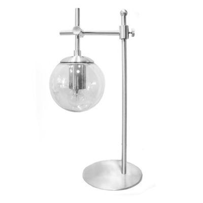 GIOKO LAMPADA DA TAVOLO MODERNA IN METALLO CROMO,NERO O BIANCO CON SFERA IN VETRO Padana Lampadari - Cristalensi Shop Online