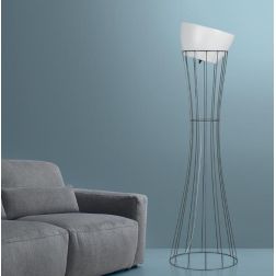 GRETA LAMPADA DA TERRA VINTAGE DIFFUSORE IN RESINA E STRUTTURA IN METALLO ANTRACITE Padana Lampadari - Cristalensi Shop Online 2