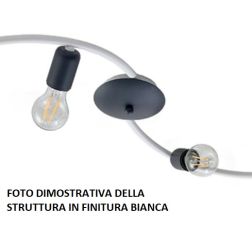 PABLO PLAFONIERA APPLIQUE 2 LUCI VINTAGE IN METALLO NERO O BIANCO CON LAMPADINE A VISTA Padana Lampadari - Cristalensi Shop Onli 2