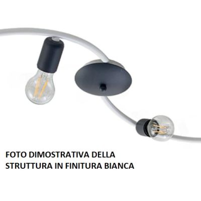 PABLO PLAFONIERA APPLIQUE 2 LUCI VINTAGE IN METALLO NERO O BIANCO CON LAMPADINE A VISTA Padana Lampadari - Cristalensi Shop Onli