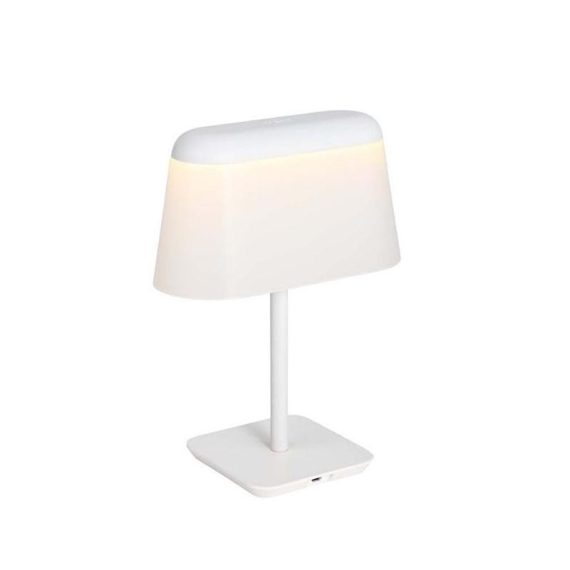 UKON NIGHT LAMPADA DA TAVOLO RICARICABILE IN METALLO BIANCO O CHAMPAGNE CON PORTA USB ALTEZZA CM 24 MODERNA Padana Lampadari - C
