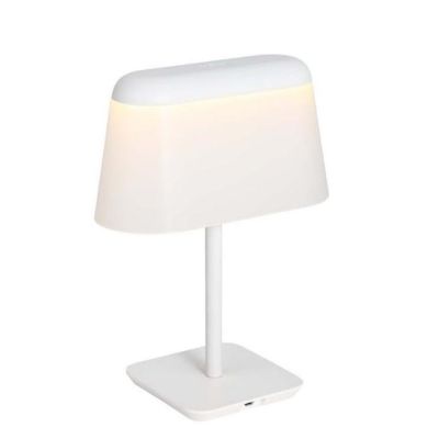 UKON NIGHT LAMPADA DA TAVOLO RICARICABILE IN METALLO BIANCO O CHAMPAGNE CON PORTA USB ALTEZZA CM 24 MODERNA Padana Lampadari - C
