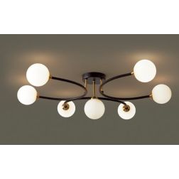 BYRON PLAFONIERA 7 LUCI METALLO NERO E SFERE IN VETRO BIANCOLATTE MODERNA LAMPADINE 7XG9 Padana Lampadari - Cristalensi Shop Onl 2