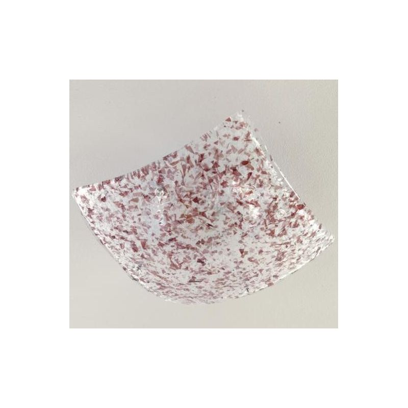 TATIANA PLAFONIERA 40x40 IN VETRO LAVORATO CON DETTAGLI IN METALLO CROMO DISPONIBILE IN 3 COLORI Padana Lampadari - Cristalensi 