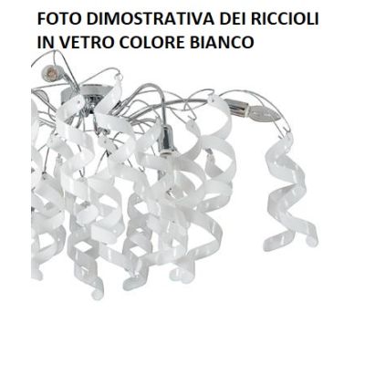 271-2 MARILYN SOSPENSIONE MODERNA IN METALLO CROMO CON RICCIOLI IN VETRO COLORATO IN 7 COLORI Padana Lampadari - Cristalensi Sho