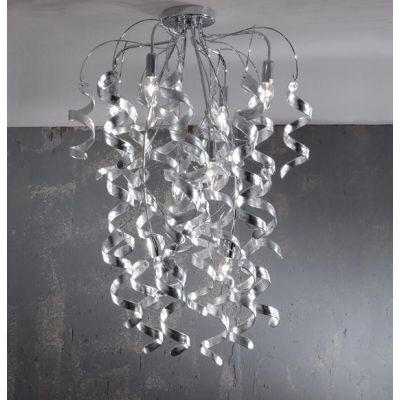 271-8 MARILYN PLAFONIERA 8 LUCI IN METALLO CROMO CON RICCIOLI IN VETRO IN 7 FINITURE COLORE Padana Lampadari - Cristalensi Shop 