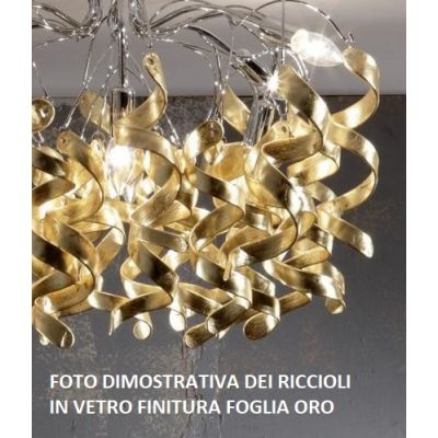 271-8 MARILYN PLAFONIERA 8 LUCI IN METALLO CROMO CON RICCIOLI IN VETRO IN 7 FINITURE COLORE Padana Lampadari - Cristalensi Shop 