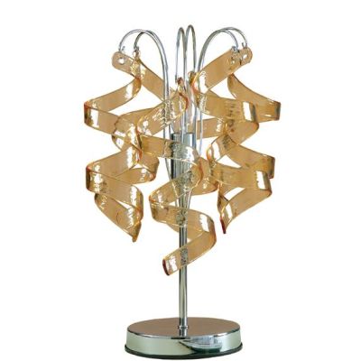 271-LG LAMPADA DA TAVOLO IN METALLO CROMO CON RICCIOLI IN VETRO COLORATO IN 7 COLORI Padana Lampadari - Cristalensi Shop Online