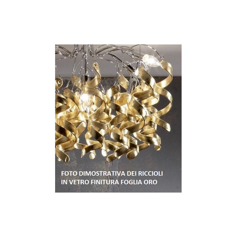 271-LG LAMPADA DA TAVOLO IN METALLO CROMO CON RICCIOLI IN VETRO COLORATO IN 7 COLORI Padana Lampadari - Cristalensi Shop Online