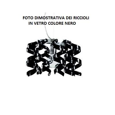 271-PL8 MARILYN PLAFONIERA 8 LUCI IN METALLO CROMO CON RICCIOLI DECORATIVI IN VETRO 7 COLORI Padana Lampadari - Cristalensi Shop