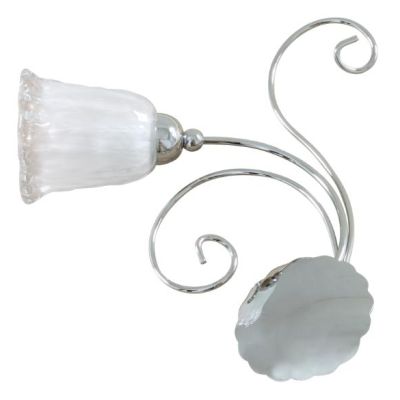 WILMA APPLIQUE CLASSICA IN METALLO CROMATO CON DIFFUSORE IN VETRO BIANCO E CRISTALLO Padana Lampadari - Cristalensi Shop Online