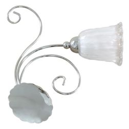 WILMA APPLIQUE CLASSICA IN METALLO CROMATO CON DIFFUSORE IN VETRO BIANCO E CRISTALLO Padana Lampadari - Cristalensi Shop Online 2