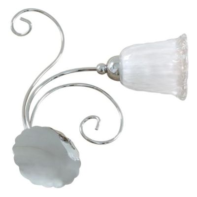 WILMA APPLIQUE CLASSICA IN METALLO CROMATO CON DIFFUSORE IN VETRO BIANCO E CRISTALLO Padana Lampadari - Cristalensi Shop Online