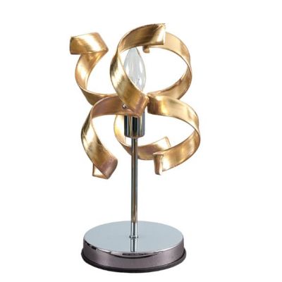 273-L1F TRUDY LAMPADA DA TAVOLO IN METALLO CROMO CON RICCIOLI IN VETRO FOGLIA ORO O ARGENTO Padana Lampadari - Cristalensi Shop 