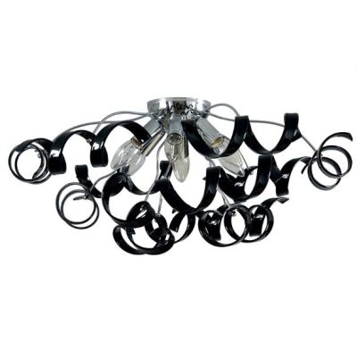 273-PLG TRUDY PLAFONIERA GRANDE CON RICCIOLI IN VETRO COLORATO E STRUTTURA IN METALLO CROMO Padana Lampadari - Cristalensi Shop 