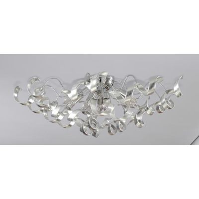 273-PLGF TRUDY PLAFONIERA GRANDE IN METALLO CROMO CON RICCIOLI IN VETRO FOGLIA ORO O ARGENTO Padana Lampadari - Cristalensi Shop