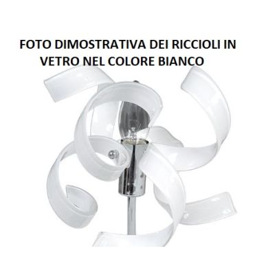 273-PLM TRUDY PLAFONIERA MEDIA CON RICCIOLI IN VETRO COLORATO E STRUTTURA IN METALLO CROMO Padana Lampadari - Cristalensi Shop O