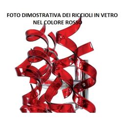 273-PLP TRUDY PLAFONIERA PICCOLA CON RICCIOLI IN VETRO COLORATO E STRUTTURA IN METALLO CROMO Padana Lampadari - Cristalensi Shop 2