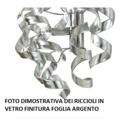 273/SGF TRUDY LAMPADARIO MODERNO IN METALLO CROMO CON RICCIOLI IN VETRO FOGLIA ORO O ARGENTO Padana Lampadari - Cristalensi Shop 2