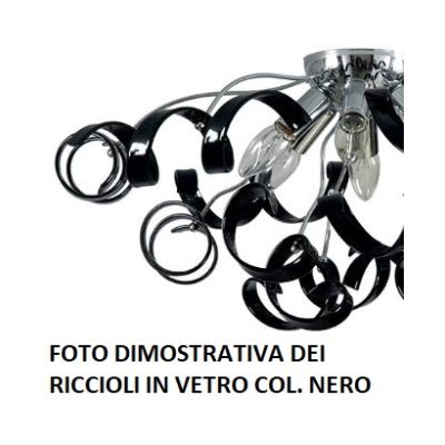 273SM TRUDY LAMPADARIO MODERNO CON RICCIOLI IN VETRO COLORATO E STRUTTURA IN METALLO CROMO Padana Lampadari - Cristalensi Shop O