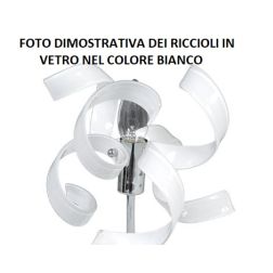 273SP TRUDY LAMPADARIO MODERNO CON RICCIOLI IN VETRO COLORATO E STRUTTURA IN METALLO CROMO Padana Lampadari - Cristalensi Shop O 2