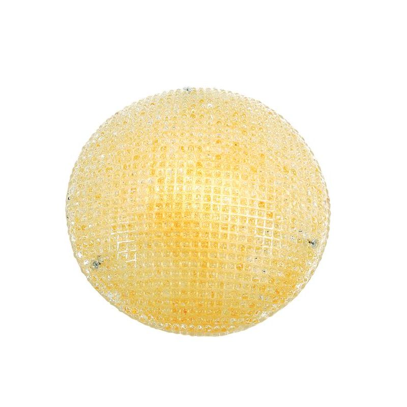 TEA PLAFONIERA ROTONDA DIAMETRO CM 50 IN VETRO CRISTALLO O AMBRA Padana Lampadari - Cristalensi Shop Online