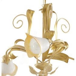 468/5G ANASTASIA LAMPADARIO IN AVORIO/ORO CON VETRI A SCAVO Padana Lampadari - Cristalensi Shop Online 2