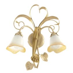 468/A2 ANASTASIA LAMPADA DA PARETE IN AVORIO/ORO CON VETRI A SCAVO Padana Lampadari - Cristalensi Shop Online 2