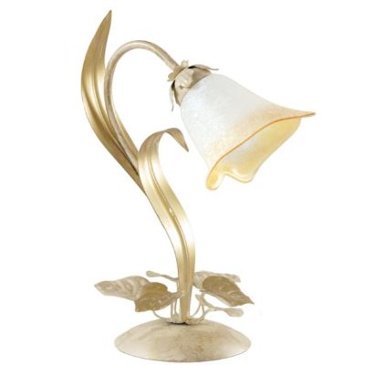 468/L1 ANASTASIA LUMETTO CLASSICO IN METALLO AVORIO-ORO E DIFFUSORE IN VETRO SCAVO Padana Lampadari - Cristalensi Shop Online