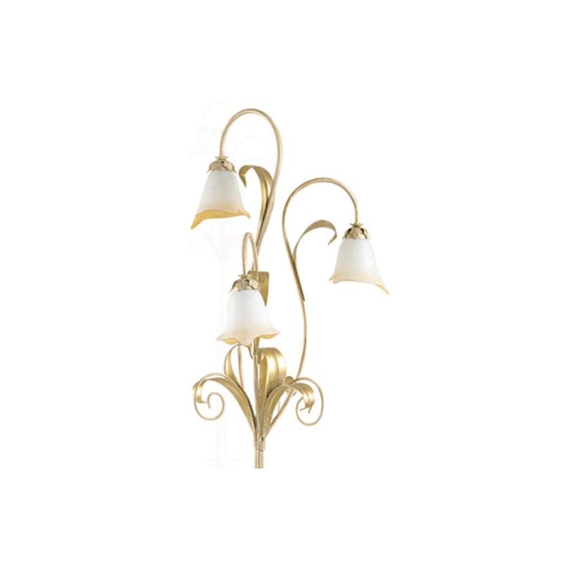 468-PT3 ANASTASIA PIANTANA IN METALLO AVORIO-ORO CON 3 DIFFUSORI IN VETRO A SCAVO Padana Lampadari - Cristalensi Shop Online