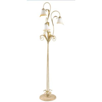 468-PT3 ANASTASIA PIANTANA IN METALLO AVORIO-ORO CON 3 DIFFUSORI IN VETRO A SCAVO Padana Lampadari - Cristalensi Shop Online