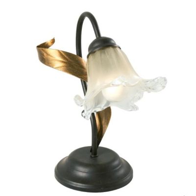 MELISSA LUMETTO CLASSICO IN METALLO ANTRACITE CON FOGLIE ORO E DIFFUSORE IN VETRO Padana Lampadari - Cristalensi Shop Online