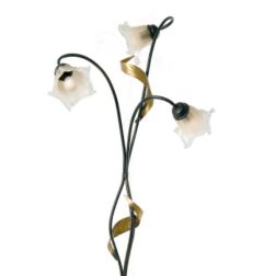 MELISSA PIANTANA CLASSICA 3 LUCI IN METALLO ANTRACITE CON FOGLIE ORO E DIFFUSORI IN VETRO Padana Lampadari - Cristalensi Shop On 2