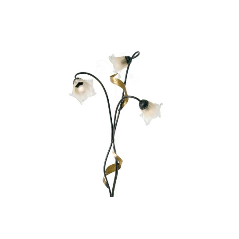 MELISSA PIANTANA CLASSICA 3 LUCI IN METALLO ANTRACITE CON FOGLIE ORO E DIFFUSORI IN VETRO Padana Lampadari - Cristalensi Shop On