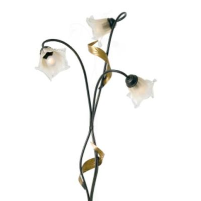 MELISSA PIANTANA CLASSICA 3 LUCI IN METALLO ANTRACITE CON FOGLIE ORO E DIFFUSORI IN VETRO Padana Lampadari - Cristalensi Shop On