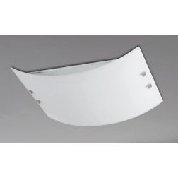 BETA PLAFONIERA CM 60X50 IN VETRO BIANCO SATINATO CON DETTAGLI CROMO LAMPADINE 4XE27 Padana Lampadari - Cristalensi Shop Online 2