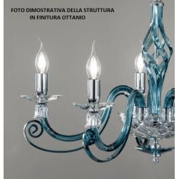 1306 LAMPADA A PARETE CLASSICA CON 2 LUCI IN CRISTALLO E METALLO FINITURA ORO O CROMO DI ONDALUCE ONDALUCE CICIRIELLO - Cristale 2