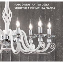 1306 LAMPADARIO CLASSICO 12 LUCI IN VETRO SOFFIATO E CRISTALLO 5 FINITURE COLORE DI ONDALUCE ONDALUCE CICIRIELLO - Cristalensi S 2