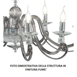 1306 LAMPADARIO CLASSICO A 3 LUCI IN VETRO SOFFIATO E CRISTALLO 5 FINITURE COLORE DI ONDALUCE ONDALUCE CICIRIELLO - Cristalensi 2