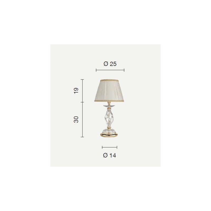 1306 LAMPADA PICCOLA IN VETRO SOFFIATO LAVORATO A MANO CON PARALUME ONDALUCE CICIRIELLO - Cristalensi Shop Online
