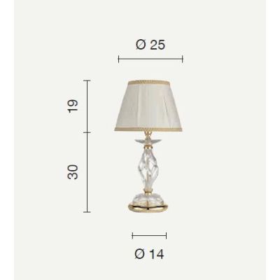 1306 LAMPADA PICCOLA IN VETRO SOFFIATO LAVORATO A MANO CON PARALUME ONDALUCE CICIRIELLO - Cristalensi Shop Online