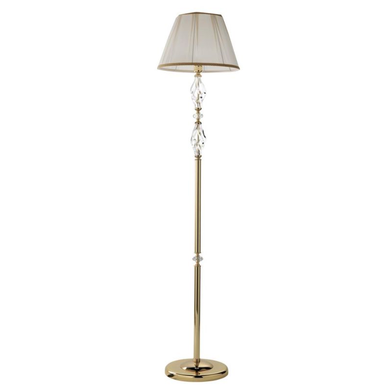 1306 LAMPADA DA TERRA IN CRISTALLO E METALLO ELEGANTE E CLASSICA CON VETRO COLORATO ONDALUCE CICIRIELLO - Cristalensi Shop Onlin