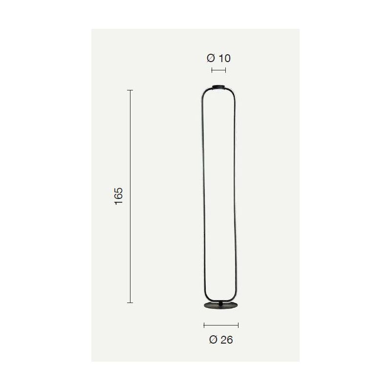 ALFA PIANTANA ALTEZZA 168 CM ORO, BIANCO O NERO LED 35W LUCE 3000K DIMMERABILE MODERNA ONDALUCE CICIRIELLO - Cristalensi Shop On