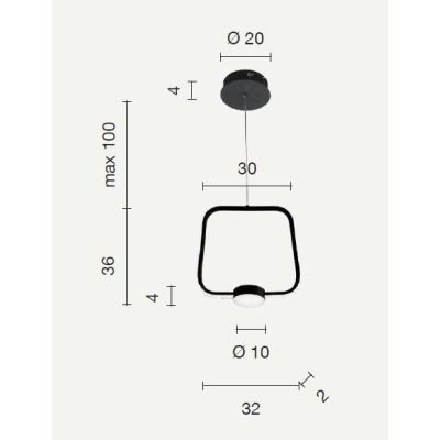 ALFA SOSPENSIONE QUADRATA IN METALLO ORO, BIANCO O NERO LED 28W LUCE 3000K DIMMERABILE MODERNA ONDALUCE CICIRIELLO - Cristalensi